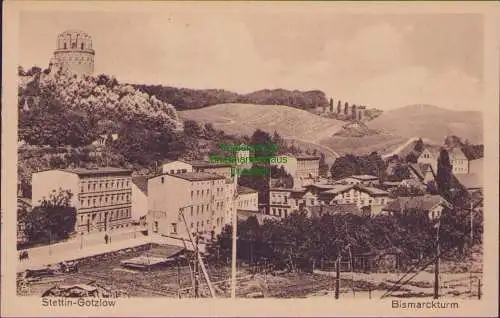 158903 Ansichtskarte Stettin-Gotzlow Bismarckturm um 1920 Szczecin Goclaw