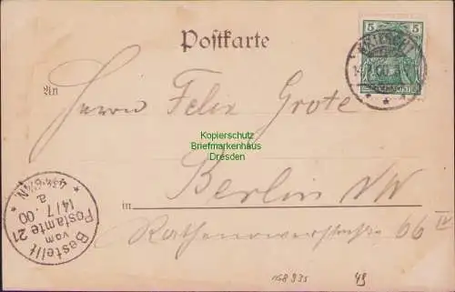 158935 AK Kriescht Krzeszyce 1900 Chausseestrasse Cüstrin-Posen Gasthof