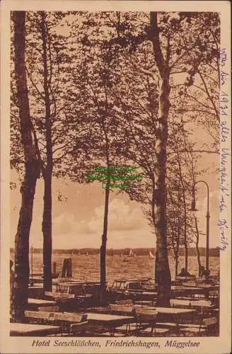 158970 AK Berlin Friedrichshagen Hotel Seeschlößchen Müggelsee 1928