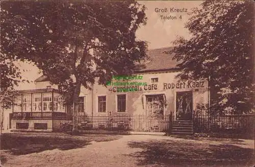 159027 Ansichtskarte Groß Kreutz Havel Mark 1937 Conditorei Cafe Robert Kaatz