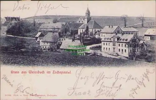 159012 AK Weissbach im Zschopautal 1906 Schule Kirche