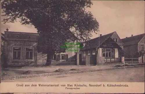 159031 Ansichtskarte Weinrestaurant von Max Klotsche Naundorf b. Kötschenbroda um 1920
