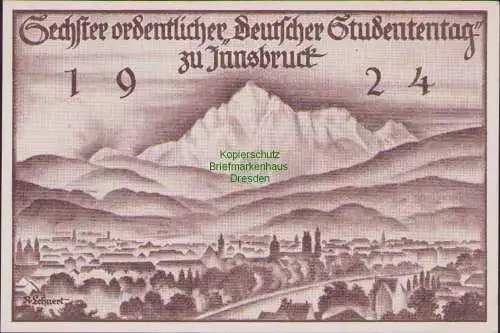 159019 AK Sechster ordentlicher Deutscher Studententag zu Insbruck 1924 Künstler