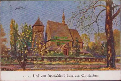 160009 AK Schrotkirche Beuthen 1921 … und von Deutschland kam das Christentum