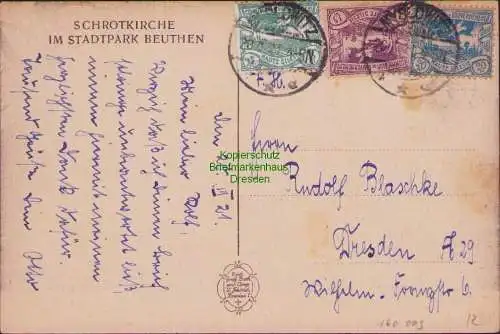 160009 AK Schrotkirche Beuthen 1921 … und von Deutschland kam das Christentum