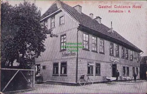 159073 AK Rothehütte i. H. Gasthof Goldenes Ross 1908