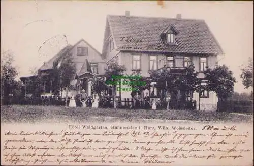 159080 AK Hahnenklee i. Harz 1904 Hotel Waldgarten Wilh. Weissleder