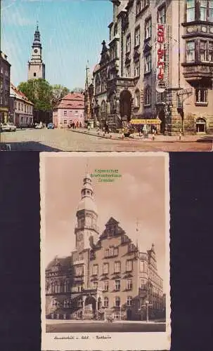 160035 2 Ansichtskarte Landeshut Schl. Rathaus 1938 Kamienna Gora Plac Grunwaldzki um 1960