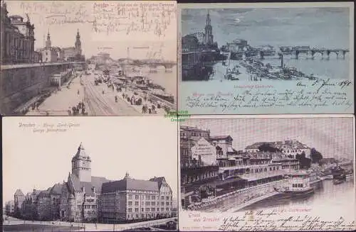 160049 4 AK Dresden Blick von der Brühlschen Terrasse Königl. Land-Gericht Georg