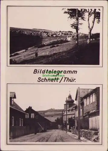 160043 Ansichtskarte Bildtelegramm aus Schnett/Thür. Über Eisfeld 1958