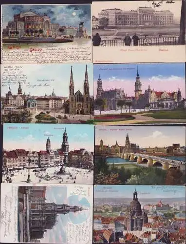 160046 8 Ansichtskarte Dresden 1901 - 1913 Hoftheater Altmarkt Sophienkirche Hoftheater