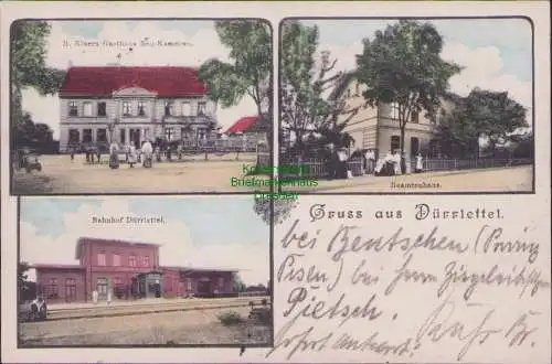 158902 Ansichtskarte Dürrlettel 1905 Bahnhof Gasthaus Neu Kamerun Beamtenhaus Bahnpost