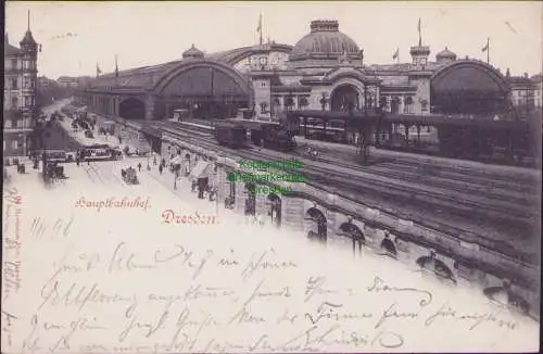 158967 AK Hauptbahnhof Dresden 1898 Südseite