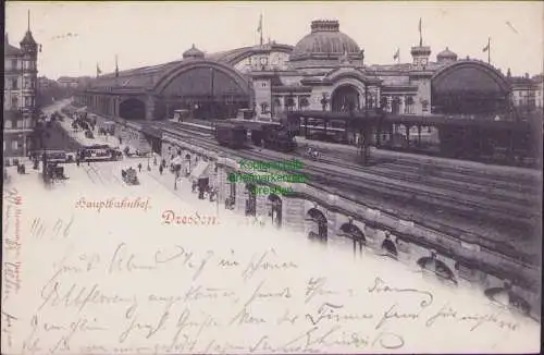 158967 Ansichtskarte Hauptbahnhof Dresden 1898 Südseite