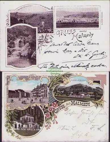 159009 2 Ansichtskarte Malmedy 1899 1898 Litho Mon Repos
