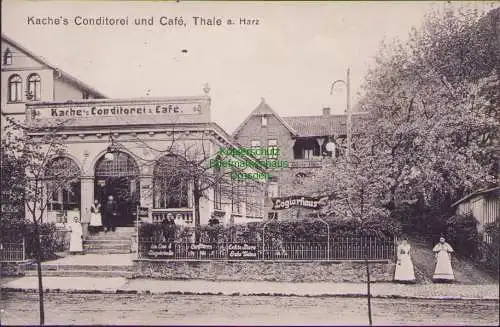 158929 AK Thale a. Harz 1913 Kache's Conditorei und Cafe Logierhaus
