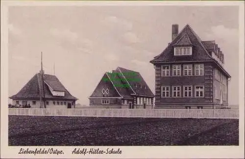 158920 AK Liebenfelde Ostpr. Adolf-Hitler-Schule 1943 Verlag A. Bajohr