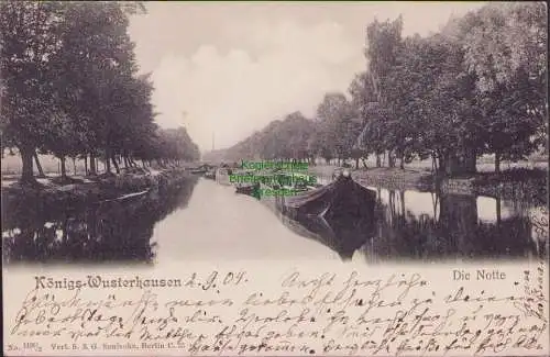 159033 Ansichtskarte Königs-Wusterhausen 2.9. 1904 Lastkähne Die Notte