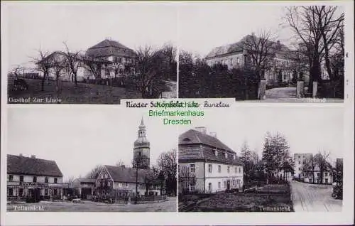 159021 AK Nieder Schönfeld über Bunzlau 1930 Gasthof Zur Linde Schloß Bäckerei