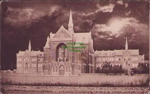 160034 Ansichtskarte Missionshaus Heiligkreuz Kr. Neisse Westansicht 1927