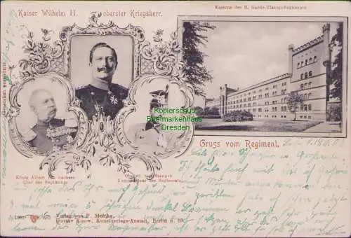 160021 AK Berlin 1903 Kaserne des II. Garde-Ulanen-Regiments Kaiser Wilhelm II.