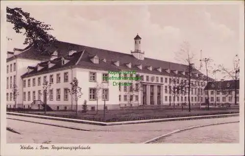 160001 Ansichtskarte Köslin in Pom. Regierungsgebäude 1942 Koszalin