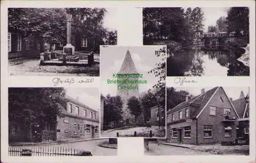 159045 AK Gasthaus Dreihus 48465 Ohne 1944 Kirche Kanal Kriegerdenkmal