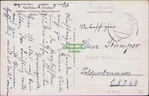 159045 AK Gasthaus Dreihus 48465 Ohne 1944 Kirche Kanal Kriegerdenkmal
