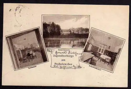 70116 Ansichtskarte Jugendherberge Preblow See Zechlinerhütte 1929