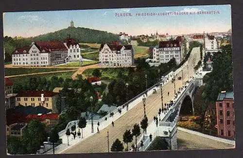 64765 Ansichtskarte PLauen 1913 Friedrich-August-Brücke  Bärenstei