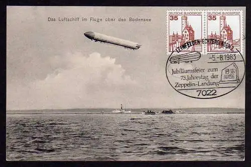 52532 AK Zeppelin Luftschiff über Bodensee 1906