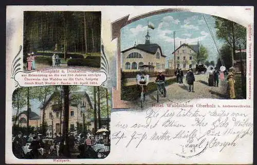 52203 Ansichtskarte Oberholz bei Liebertwolkwitz Hotel Waldschloss 1903