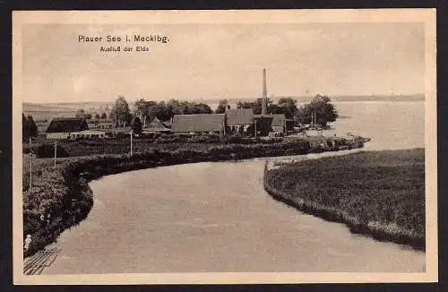 52323 Ansichtskarte Plau am See Plauer See Elde 1917