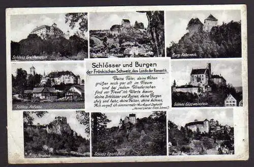 46782 Ansichtskarte Schlösser Burger d. Fränkischen Schweiz