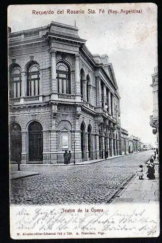 44354 AK Recuerdo del Rosario Santa Fe Argentinien Argentina 1908 Teatro Opera