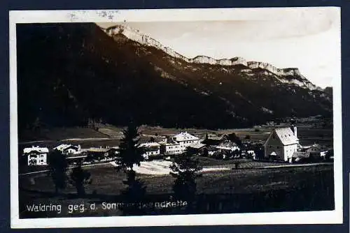 44349 Ansichtskarte Waidring Tirol gegen die Sonnbergwendkette Fotokarte 1928