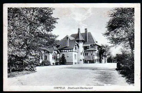 44190 Ansichtskarte Krefeld Crefeld Bockum Stadtwald Restaurant 1918