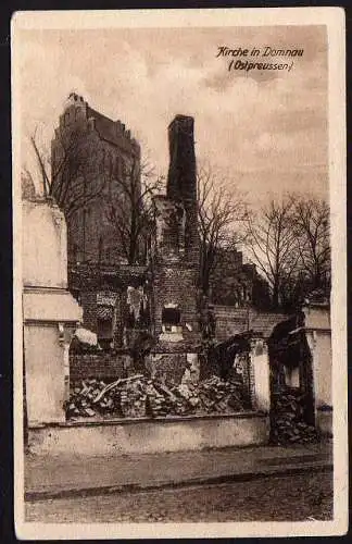 43598 Ansichtskarte Kirche in Domnau Ostpreusen