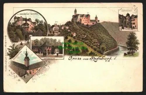 143723 Ansichtskarte Litho Rochsburg um 1900 Torhaus