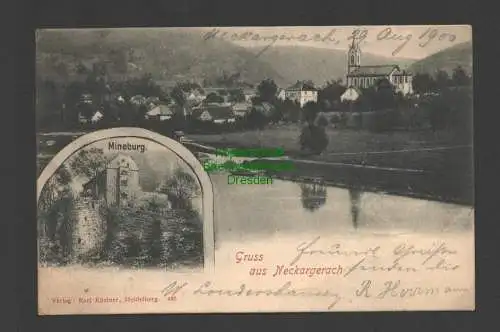 140864 AK Neckargerach 1900 mit Mineburg