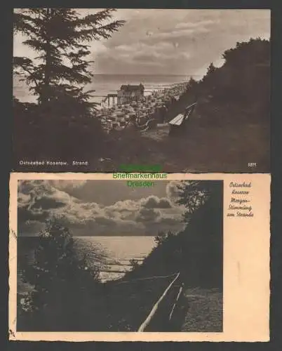 140888 2 Ansichtskarte Ostseebad Koserow Strand 1932 Morgenstimmung 1938