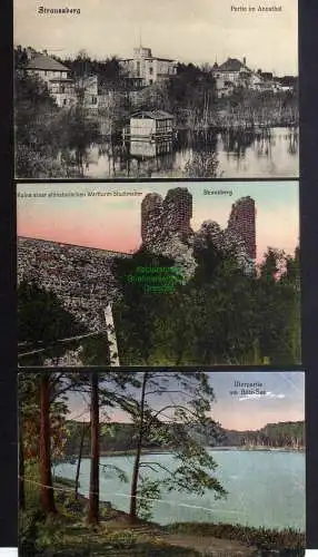 132382 3 Ansichtskarte Strausberg Annathal 1906 Wartturm Stadtmauer Ruine 1913 Bötz See