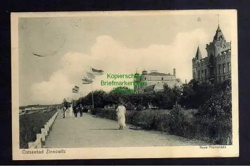 132418 Ansichtskarte Seebad Zinnowitz Neue Promenade 1927