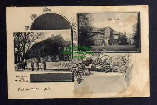 127888 Ansichtskarte Bode Holstein Gasthaus Niebuhr Gut Bode 1912