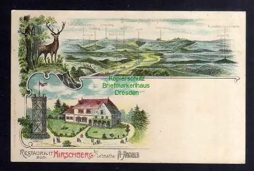 127879 Ansichtskarte Hirschberg bei Letmathe Restaurant Panorama Lennetal 1908