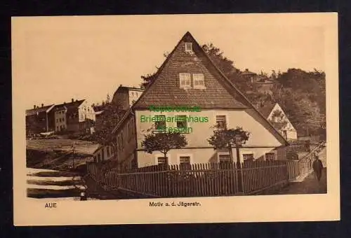 125357 Ansichtskarte Aue 1911 Motiv Haus an der Jägerstraße