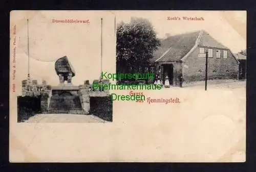 125014 Ansichtskarte Dusenddüwelswarf Hemmingstedt 1903 Kochs Wirtschaft Gasthaus