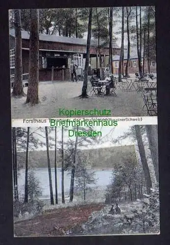 121450 Ansichtskarte Forsthaus Tornow Teufelssee Ruppiner Schweiz 1918