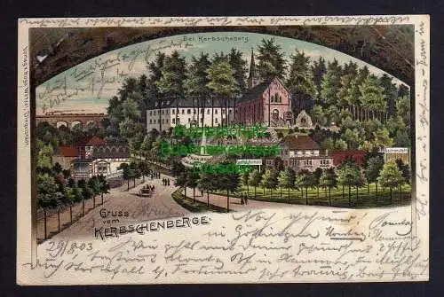 121554 AK Litho Kerbschenberge Dingelstädt Eichsfeld 1903 Kirche Kloster Gasthof