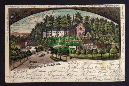 121554 Ansichtskarte Litho Kerbschenberge Dingelstädt Eichsfeld 1903 Kirche Kloster Gasthof